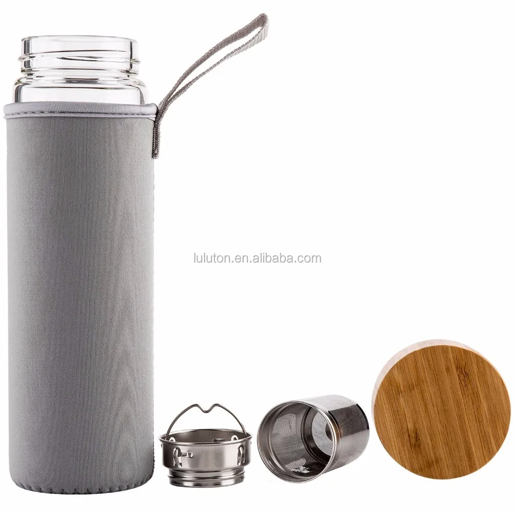 Tea Infuser Tumbler Fruit Infusion Glass Bottle Coffee Brewer with Filter