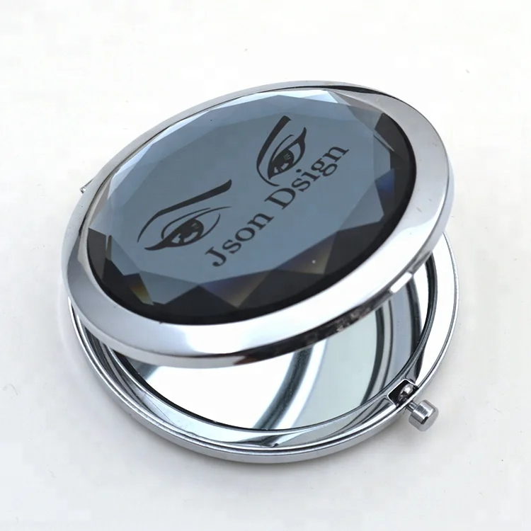 Cosmetics Store Promotion Gift Fashion Portable Crystal Folding Makeup Mirror Small Pocket Hand Mirror Beauty Vanity Use Box