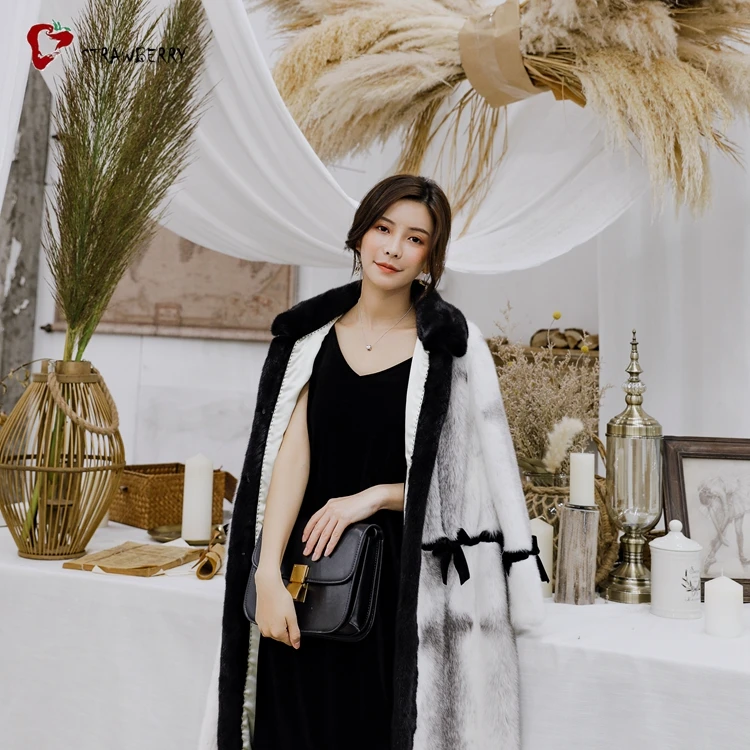 2018 New Design Winter Women Luxury Real Mink Fur Coat Natural Mink Fur Coat