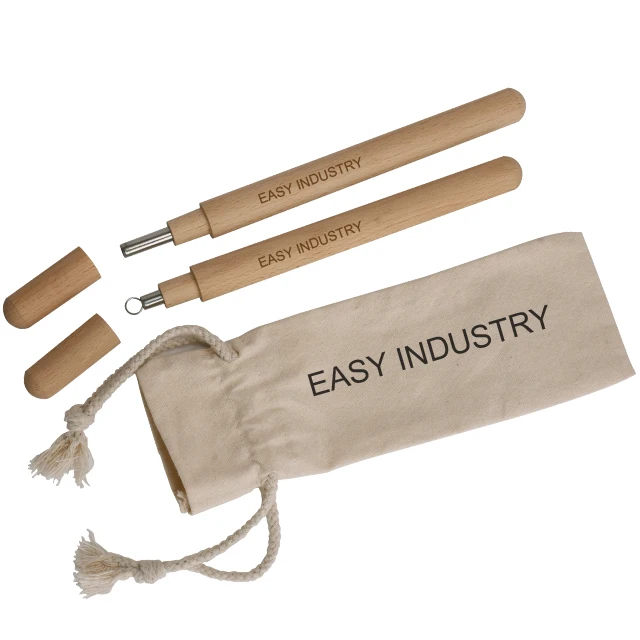 Набор соломинок из нержавеющей стали 304, буковая трубка, металлическая соломинка для питья с щеткой