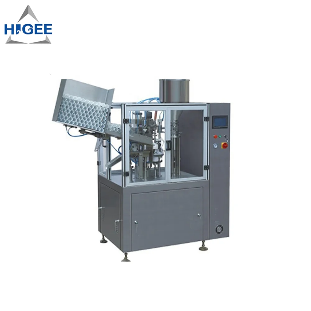 Toothpaste tube filling machine and sealing machine with cream lotion bottling equipment with  spray shampoo