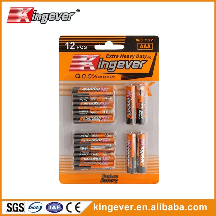 R03 AAA UM-4 1.5 V zn -MnO2 dry cell 12pack