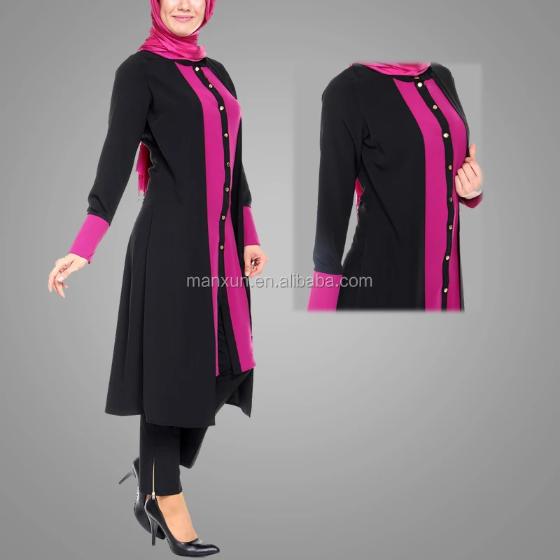 New Model Islamic turkey blouse long sleeves dubai women chiffon tunics