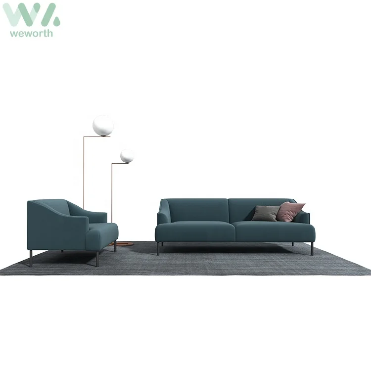 
Modern Fabric Three Seat Sofa with Powder Coated Legs for Office Room / Reception Room 