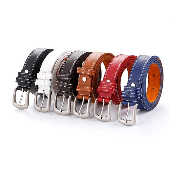 Hot Selling Customized Unisex Italian Style Leather Multicolor PU Belt customize logo and size