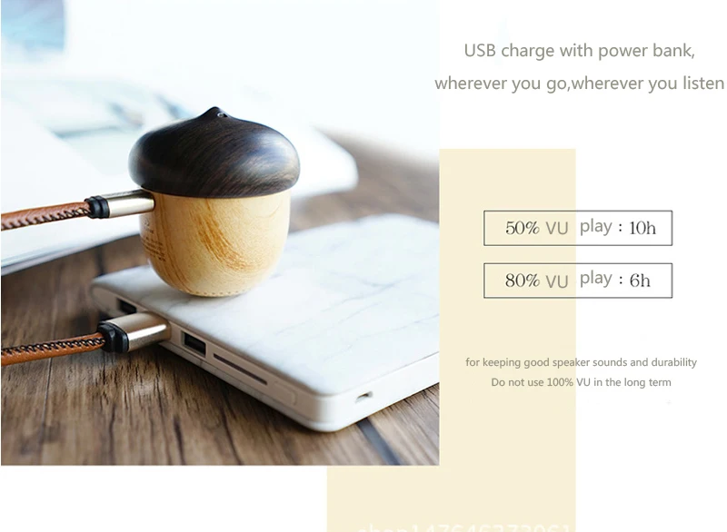 
Creative Gifts Nut Shaped Ultra Mini Wooden Bluetooths Speaker 