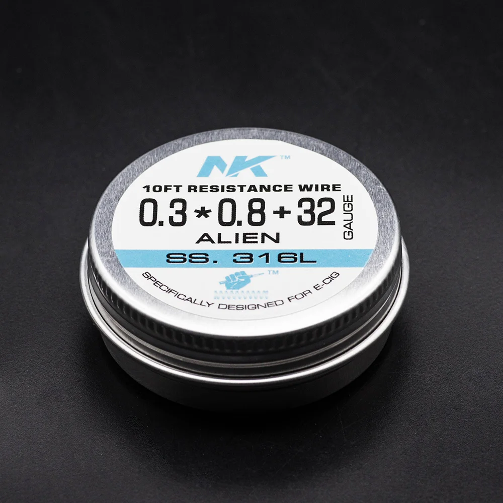 NK stainless steel alien wire 10ft flat clapton wire SS316L resistance heating wire for prebuilt coil