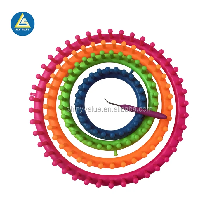 4pcs round plastic circular quick hand tools scarf knitting ring tools set loom knitting for DIY