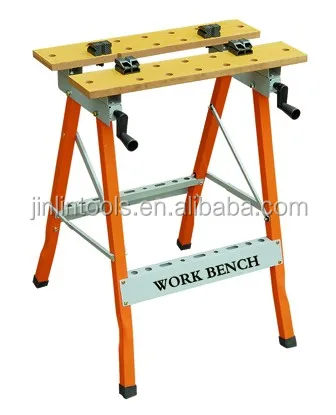 
Portable folding wooden/steel fabrication work bench/work table 