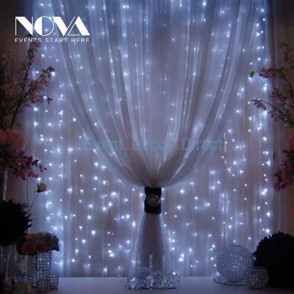 White LED Curtain drape for wedding events tent room decoration