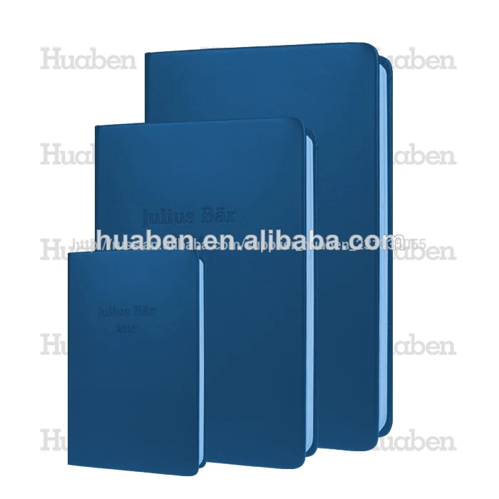 синий твердый переплет кожа pu тетрадь