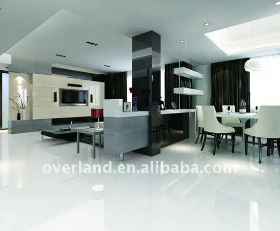 Modern white glossy floor tile