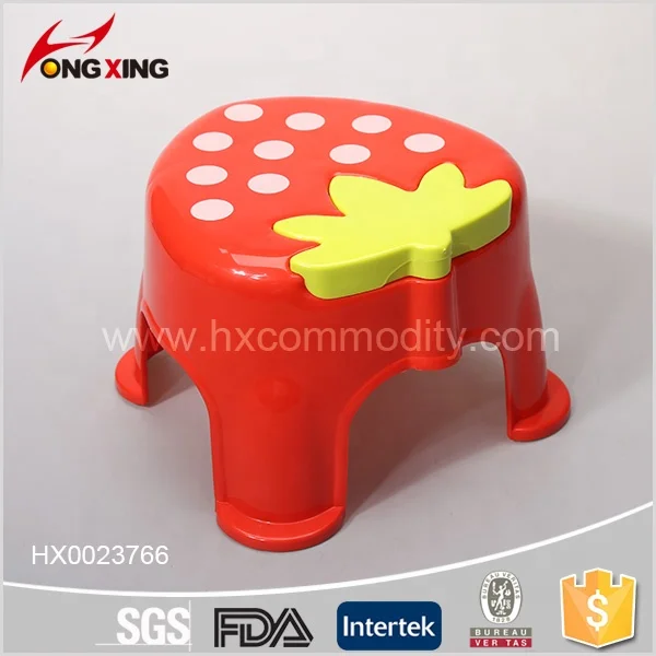 Small Size Strawberry Shape Children Chair Plastic Step Stool for Kids
