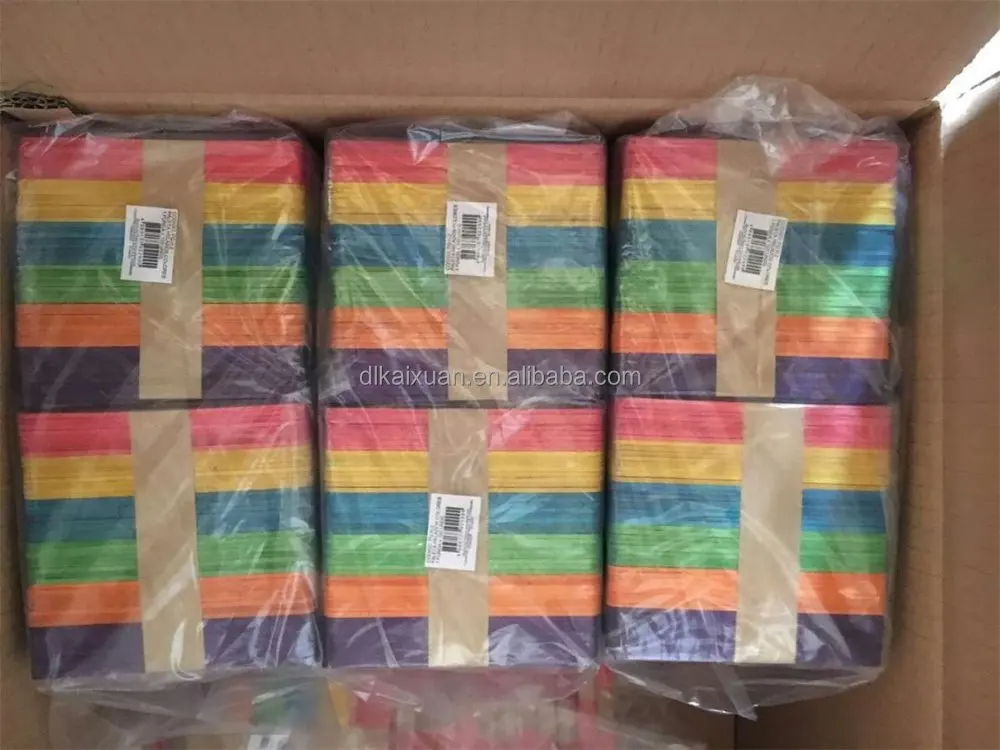 Craft Sticks Ice Cream Sticks High Quality Wooden Multicolored Colorful Wooden Wood Painted Art & Collectible Folk Art China