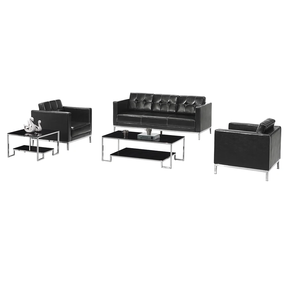 wholesale manufacturer executive black leather couch office furniture houston
