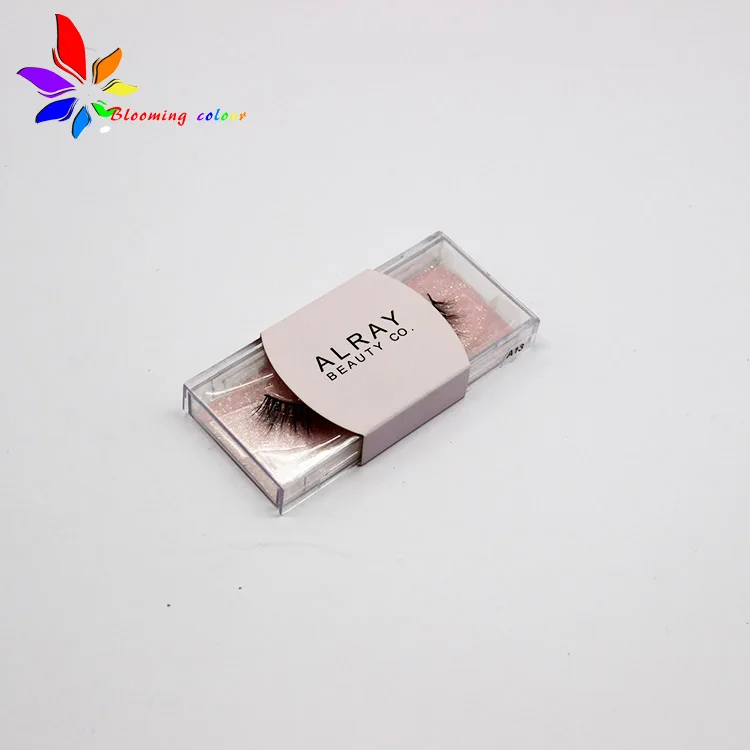Custom logo half cover eyelash box paper sleeve packaging