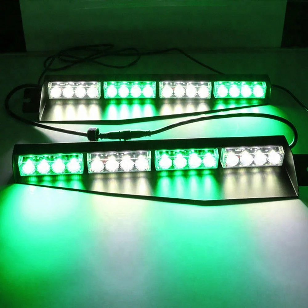 32LED 32W LED Lightbar Visor Light Windshield Emergency Hazard Warning Strobe