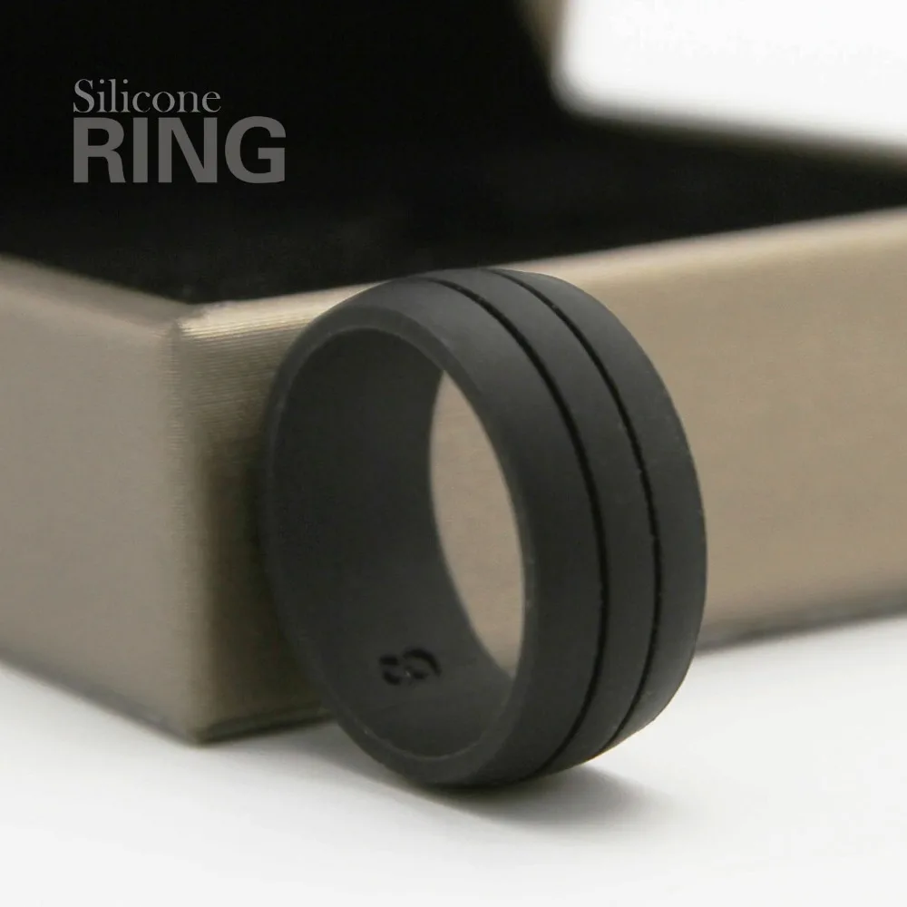 Силиконовые обручальные кольца всех размеров с тремя камнями покрытые антикварным медным покрытием круглые черным