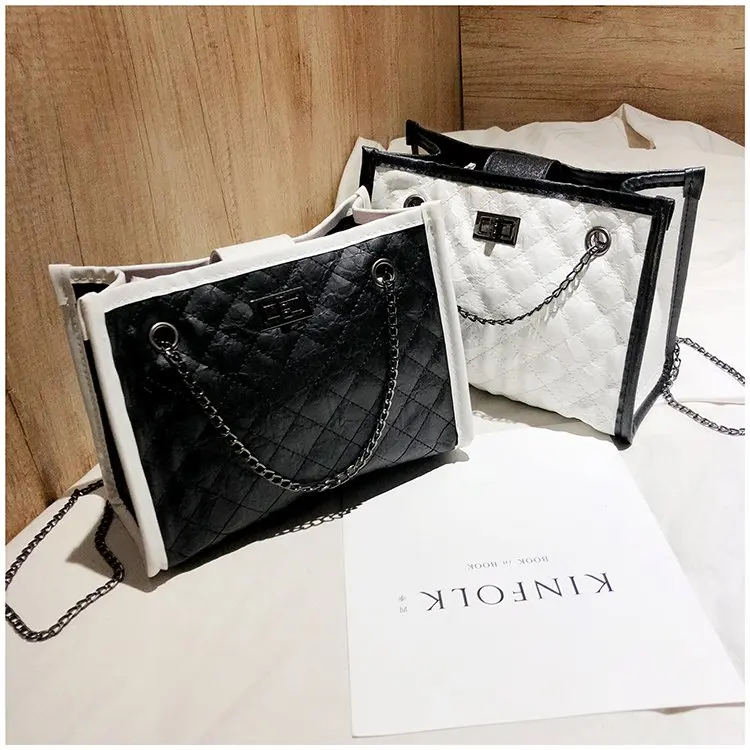 
lingge embroidered line hair bag female 2019 new hand shoulder slung tote bag 