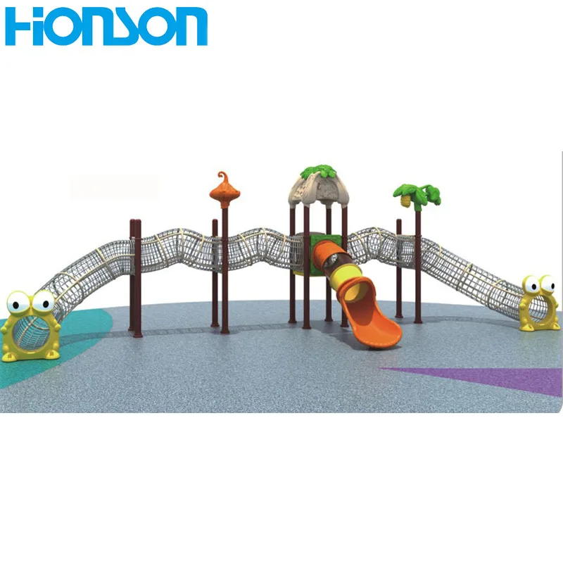 kids climbing net climbing tunnel outdoor playground with plastic slide climbing net outdoor playground