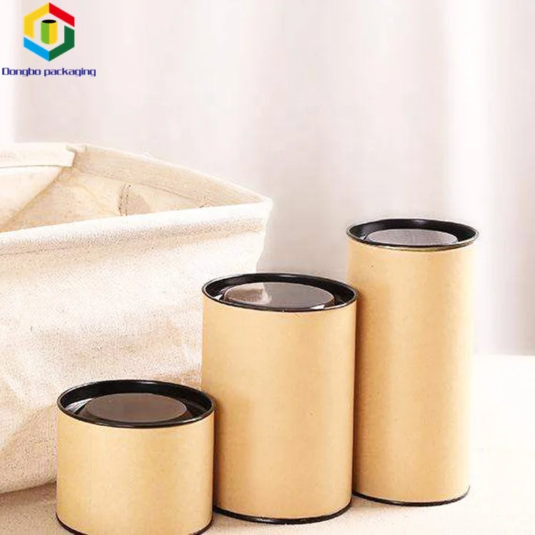 Latest New Design Paper Tube With Metal Lid Cardboard Round Box For Chinese Tea Gift Box