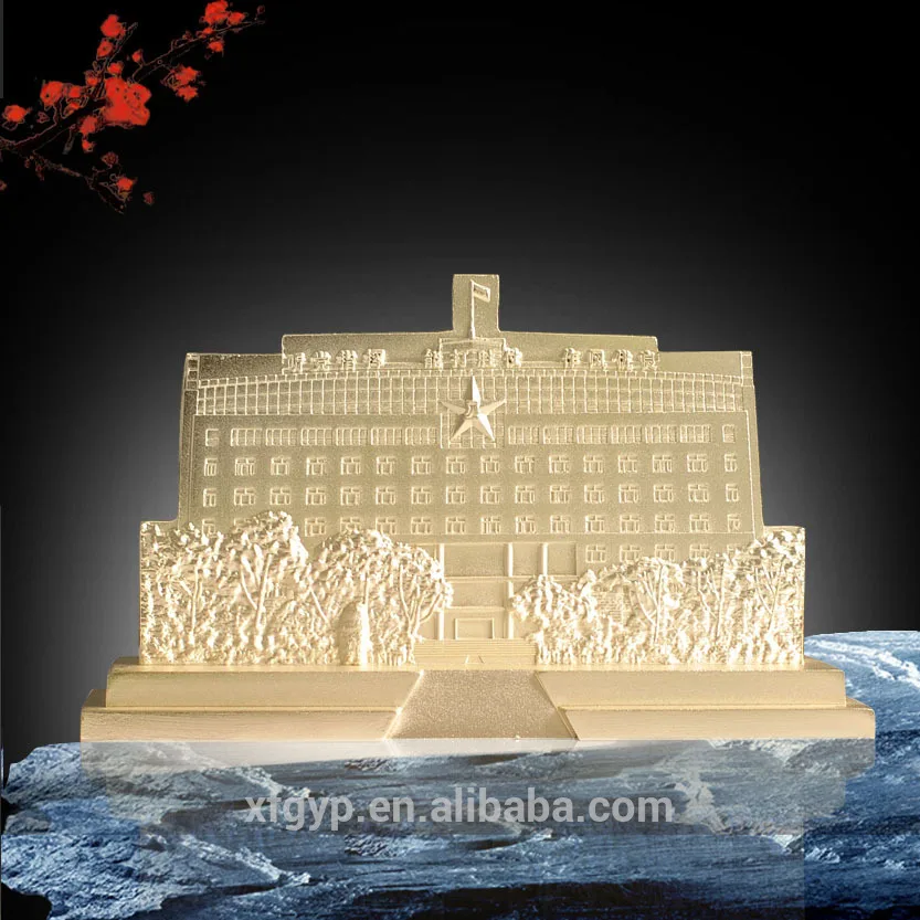 Подгонянные китайский стиль литье металла современное здание модель