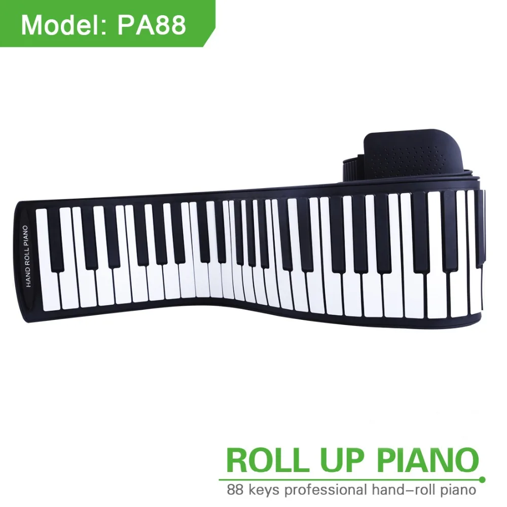 Flexible Portable Hand Roll keyboard with micro USB port for Children Playing 88Keys keyboard electric digital Piano