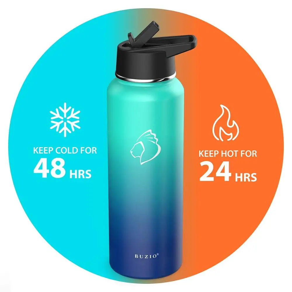 Customized double lawyers stainless steel vacuum flask with straw cover