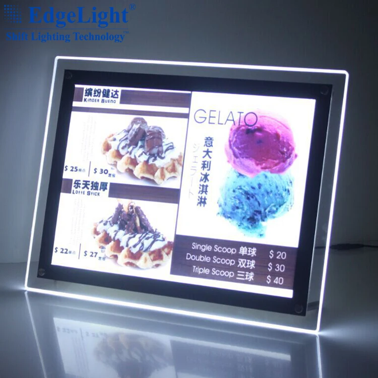 CF1A A0 A1 A4 ultra slim single side advertising led backlit acrylic poster frame