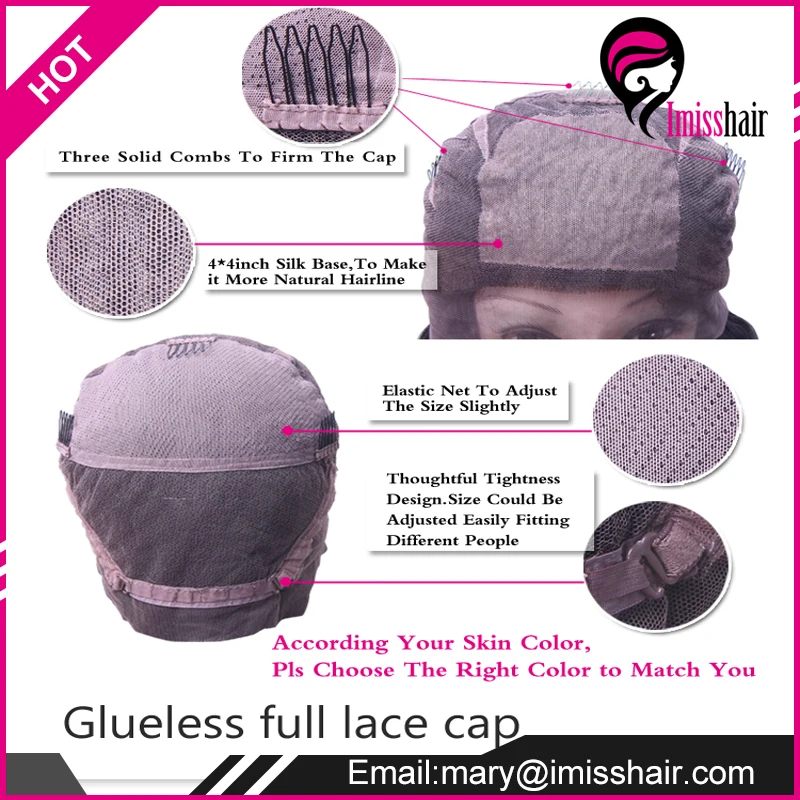 
Silk top hidden knots full lace wig high density silk top wig brazilian human hair silk top lace wig 