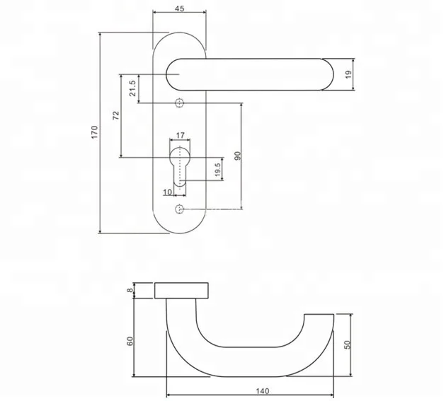 Russian market fire proof nylon door handle
