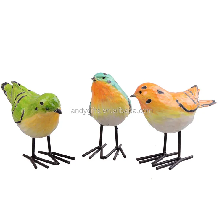Полирезиновая пружинная птица с железной ножкой, фигурка для украшения сада