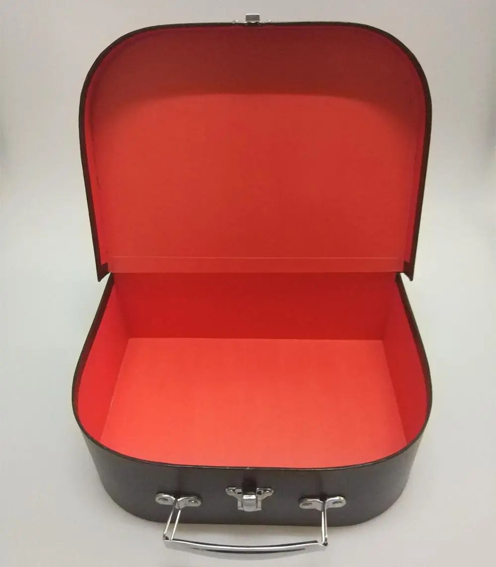 Custom mini qatar reasonable price black paperboard baby boy men sweet suitcase shape gift packaging box for shirt