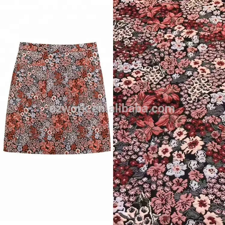 Цветочное плетеное жаккардовое платье-юбка из парчовой ткани 80 ярдов минимальный заказ