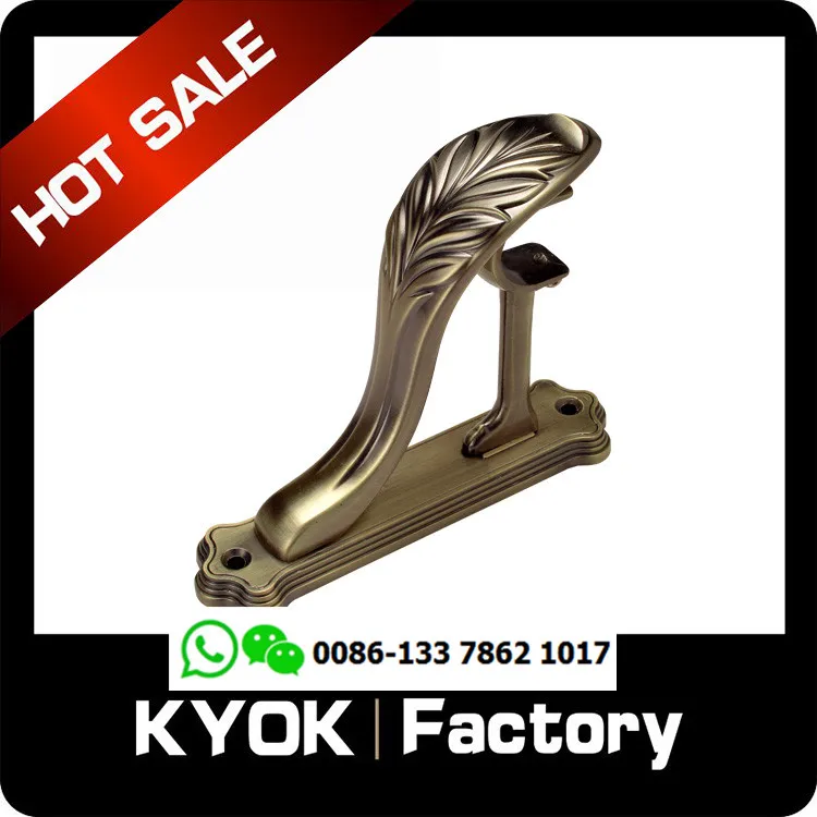KYOK windows accessories brass curtain rods and brackets ,28*19mm double brass curtain pole brackets