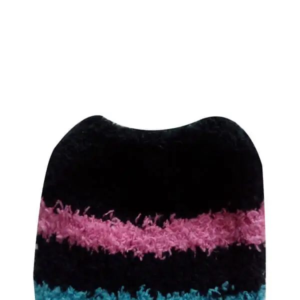 Womens Fuzzy Fluffy Knee High Plush slipper Socks with Colorful Striped Pattern