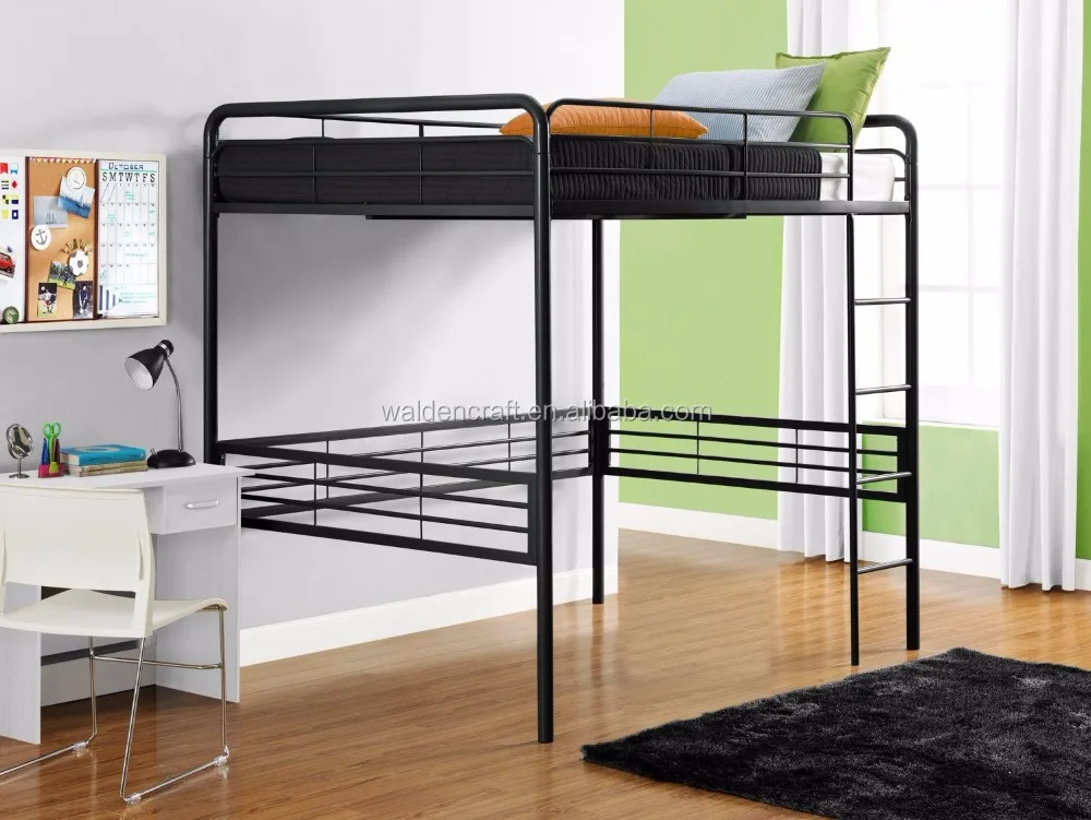 Full size loft bed black home furniture