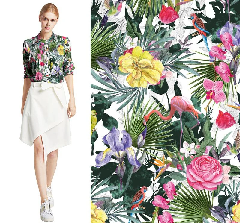 Оптовая продажа, цифровая печать на заказ, шелковая ткань жоржет