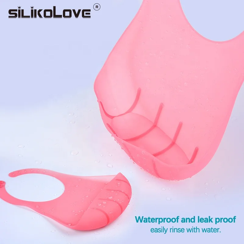 Adjustable waterproof silicone baby bibs feeding baby burp cloths kids boys girls aprons children eating lunch breastplate