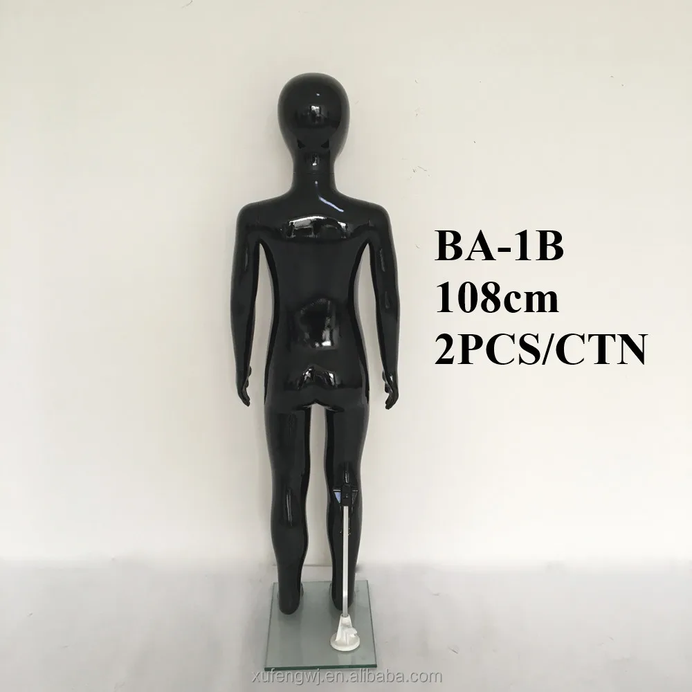 Factory wholesale cheap glossy black 110cm child baby teen plastic mannequin display