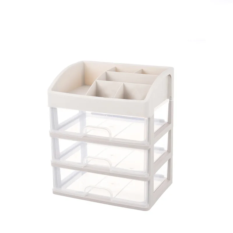 
Promotion high quality 3 tiers clear plastic tabletop storage drawer 