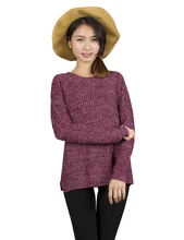 Spring Autumn Women Mixed Color Wool Plus Size Oversized Loose Knitted Pullover Jumper Sweater O-Neck Long Sleeve Fashion Dress