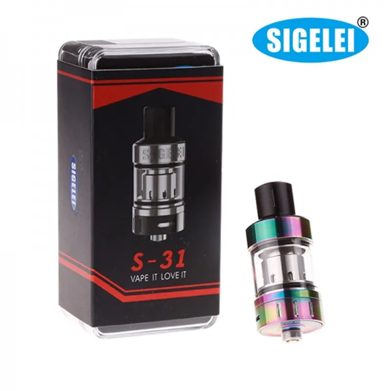  Оригинальная электронная сигарета Sigelei для электронной сигареты S-31 Atomizer vape 5 видов цветов Tank 510 atomizer