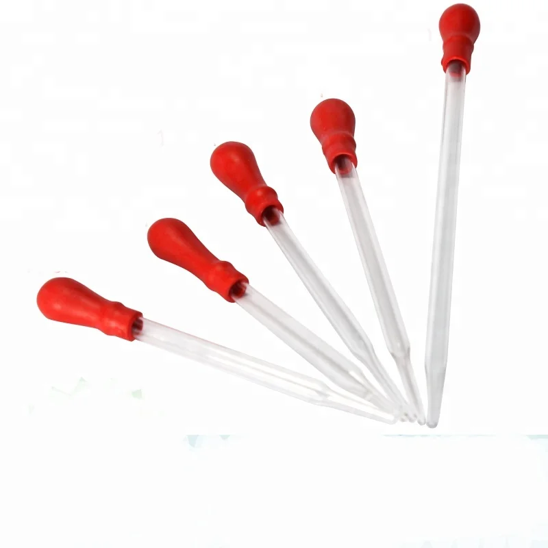 Lab Thick Glass Graduated Dropper Pipettes with Rubber Caps