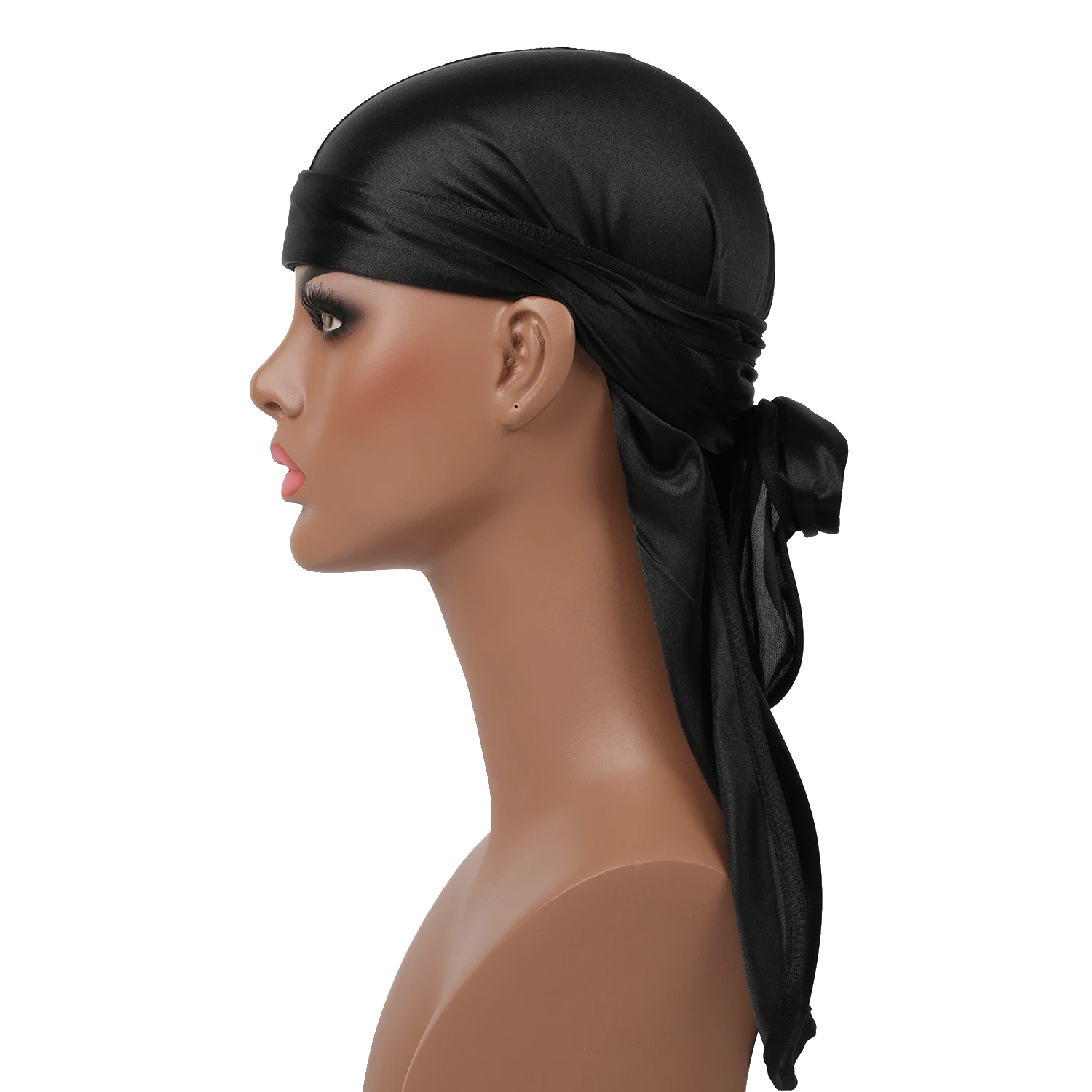 Novos homens da Moda Cetim Headwear Tampo Do Crnio do Motociclista Bandana Durags Homens Doo Rag Durag Sedoso Chapu Turbante