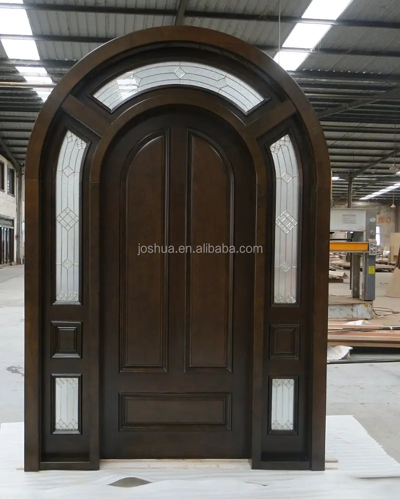 
Arched Top African mahogany solid wood entry door 