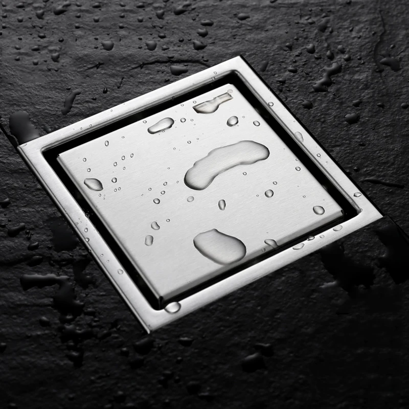 
Modern 100x100mm Bathroom Tile Insert Shower Floor Drain Washer Waste Square Removal Grate 