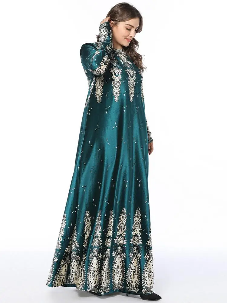 A4249 New Dubai Kaftan Fancy Abaya Jalabiya Beaded Green Caftan Dress