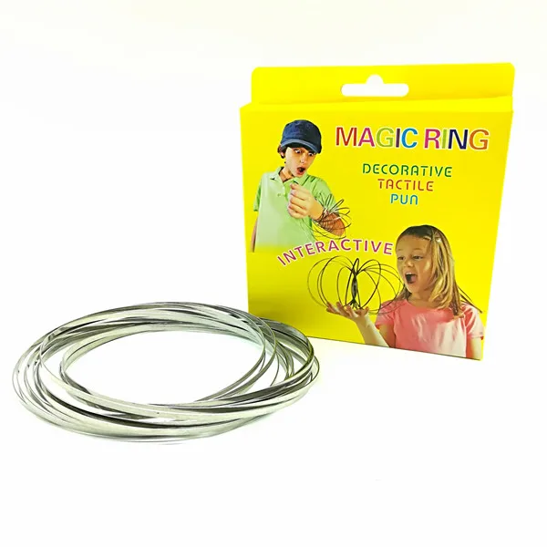 Multi Color Kinetic Flow Ring Spring Toy Bracelet 304 Stainless Steel Magic Flow Ring For Children