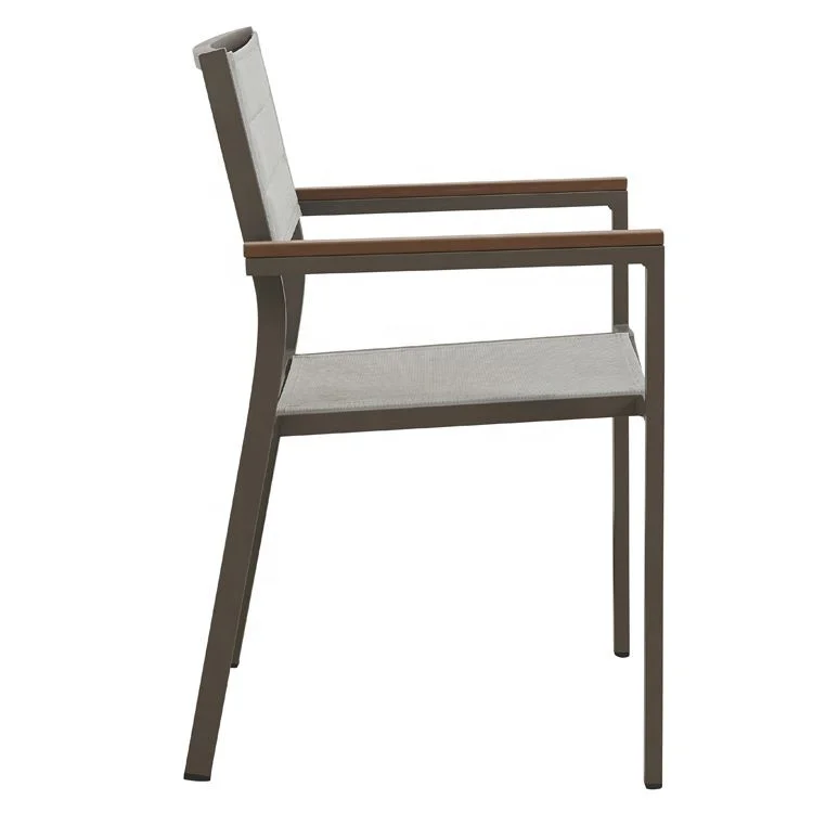 Restaurant Outside Patio Furniture Garden Wooden Arm top Outdoor Dining Chair